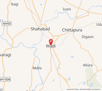 Map of Wadi, Karnataka