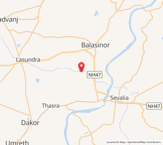 Map of Waghroli, Gujarat