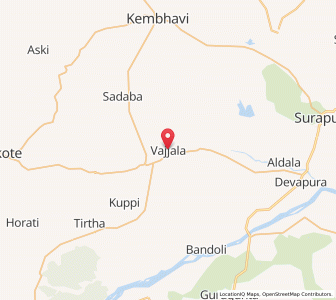 Map of Wajal, Karnataka
