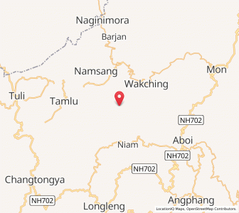 Map of Wakching, Nagaland