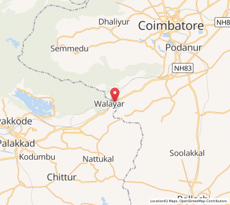 Map of Walayar, Kerala