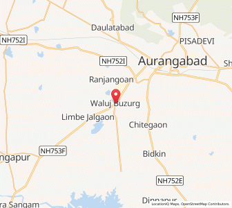 Map of Waluj Buzurg, Maharashtra