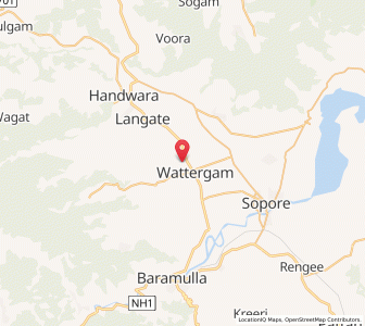 Map of Wangam, Kashmir