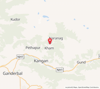Map of Wangat, Kashmir