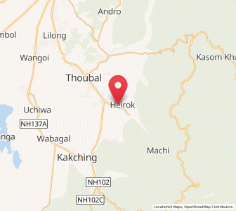 Map of Wangjing, Manipur
