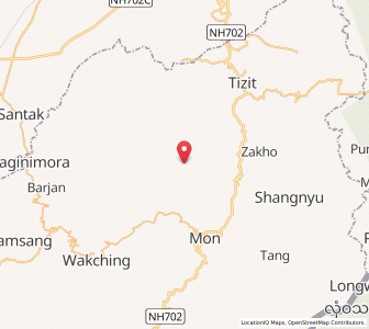 Map of Wangla, Nagaland