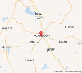 Map of Wankaner, Gujarat