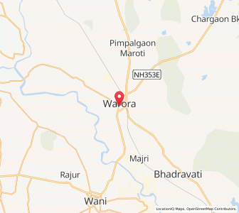 Map of Warora, Maharashtra