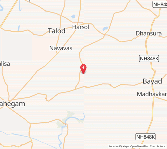 Map of Wasna, Gujarat