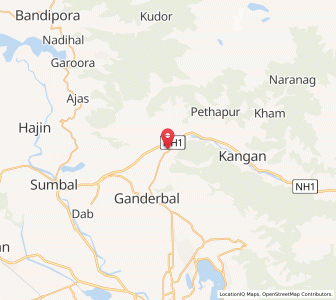 Map of Wayil, Kashmir