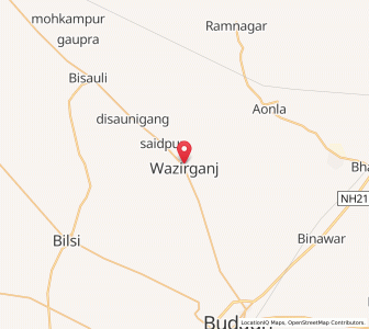 Map of Wazirganj, Uttar Pradesh