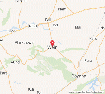 Map of Wer, Rajasthan