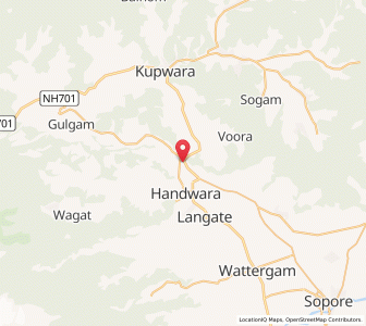 Map of Wodhapur, Kashmir