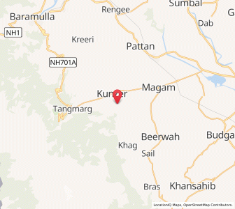 Map of Wogamun, Kashmir