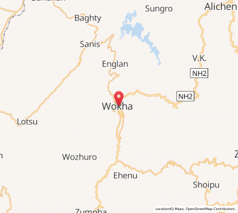 Map of Wokha, Nagaland
