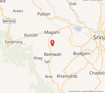 Map of Wonangam, Kashmir