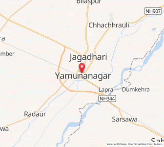 Map of Yamunanagar, Haryana