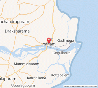 Map of Yanam, Andhra Pradesh