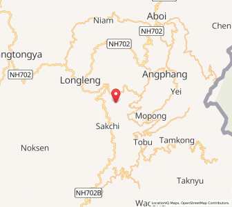Map of Yangching, Nagaland
