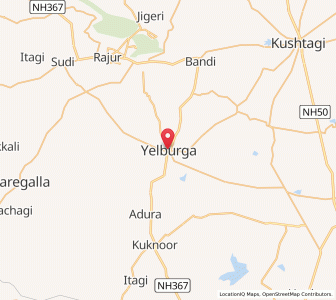 Map of Yelbarga, Karnataka