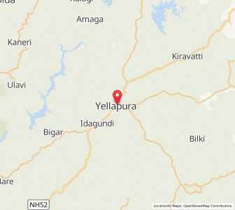 Map of Yellapur, Karnataka