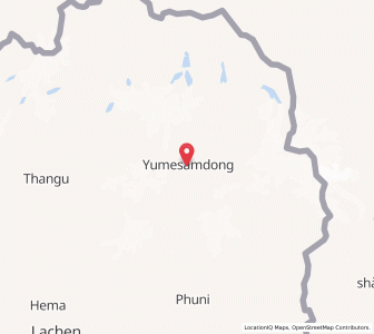 Map of Yume Samdong, Sikkim