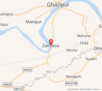 Map of Zamania, Uttar Pradesh