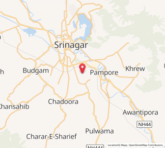 Map of Zangibagh, Kashmir