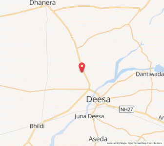 Map of Zerda, Gujarat