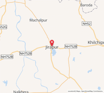 Map of Zirapur, Madhya Pradesh