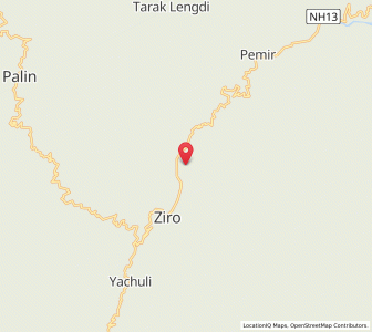 Map of Ziro, Arunachal Pradesh
