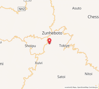 Map of Zunheboto, Nagaland