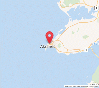 Map of Akranes, West