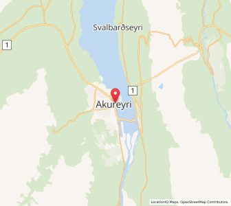 Map of Akureyri, Northeast