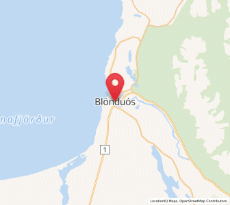 Map of Blönduós, Northwest