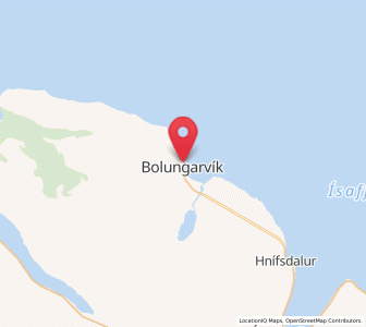Map of Bolungarvík, Westfjords