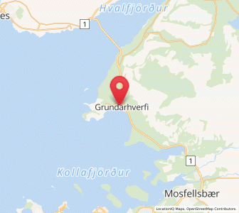 Map of Grundarhverfi, Capital Region