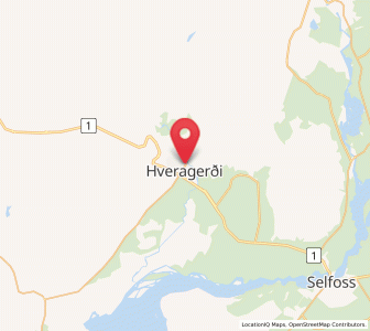 Map of Hveragerði, South