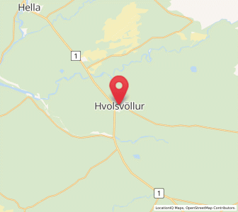 Map of Hvolsvöllur, South