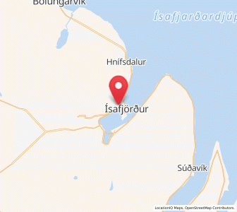 Map of Ísafjörður, Westfjords