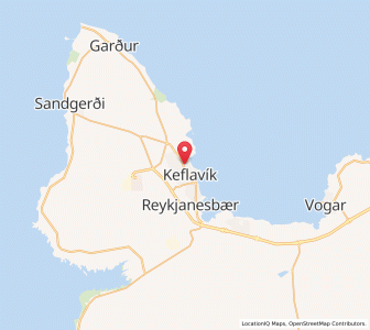 Map of Keflavík, Southern Peninsula