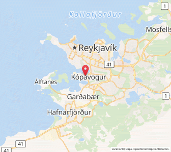 Map of Kópavogur, Capital Region