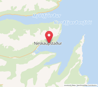 Map of Neskaupstaður, East