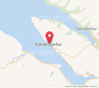 Map of Patreksfjörður, Westfjords