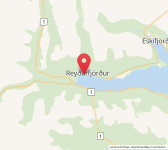 Map of Reyðarfjörður, East