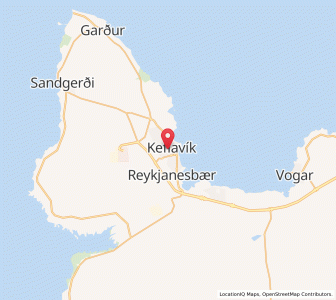 Map of Reykjanesbær, Southern Peninsula