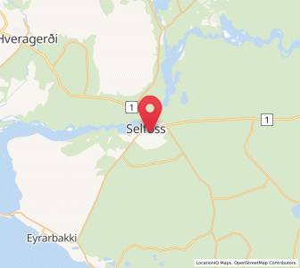 Map of Selfoss, South