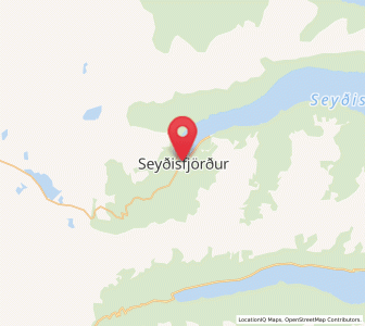 Map of Seyðisfjörður, East