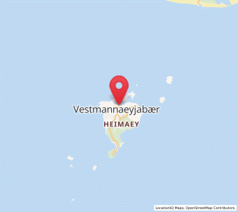 Map of Vestmannaeyjar, South
