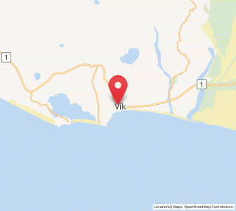 Map of Vík í Mýrdal, South